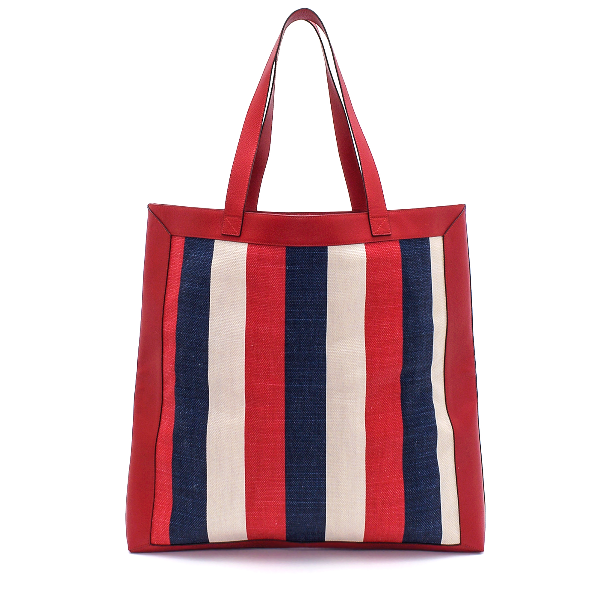 Gucci - Tricolor Leather and Canvas Striped Shopper Tote Bag 